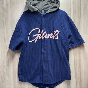 NFL Giants Blue and Gray Hooded Shirt